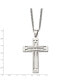 Stainless Steel Polished Cross Pendant on a Curb Chain Necklace