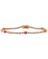 ფოტო #1 პროდუქტის Ruby (3/4 ct. t.w.) & Diamond (1-3/4 ct. t.w.) Link Bracelet in 14k Rose Gold