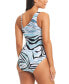 Фото #4 товара Women's Printed One-Shoulder One-Piece Swimsuit