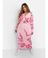 Women's Plus Size Lady Knit Abstract Print Maxi Bodycon Skirt