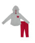 Toddler Girls Gray, Crimson Alabama Crimson Tide Most Delightful Way Long Sleeve Hoodie T-shirt and Leggings Set