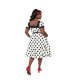 ფოტო #2 პროდუქტის Plus Size 1950s Sweetheart Neckline Swing Dress