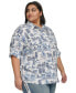 Фото #3 товара Plus Size Whimsical Woven Shirt, First@Macy’s