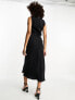 ASOS DESIGN bias cut maxi dress with side tab detail in black
