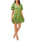 Women's V-Neck Tiered Bubble Puff Sleeve Mini Dress