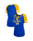 ფოტო #1 პროდუქტის Women's Royal, Gold Los Angeles Rams Logo Lace-Up Raglan T-shirt