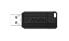 Verbatim PinStripe - USB Drive 128 GB - Black - 128 GB - USB Type-A - 2.0 - 10 MB/s - Cap - Black