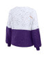 Women's White, Purple Phoenix Suns Color-Block Pullover Sweater