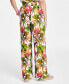 Фото #2 товара Petite Printed Linen Wide-Leg Pants, Created for Macy's