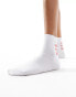 ASOS DESIGN love your self socks in white