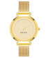 ფოტო #1 პროდუქტის Women's Quartz Gold-Tone Stainless Steel Mesh Band Watch, 34mm