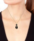ფოტო #2 პროდუქტის EFFY® Onyx & Diamond (1/20 ct. t.w.) Double Drop 18" Pendant Necklace in 14k Gold
