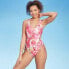 Фото #1 товара Women's Plunge Side-Tie One Piece Swimsuit - Shade & Shore Multi Floral Print XS