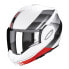 SCORPION EXO-Tech Evo Genre modular helmet Matt White / Silver / Red, XL - фото #1