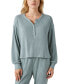 ფოტო #2 პროდუქტის Women's Cloud Ribbed Long-Sleeve Henley Top