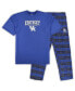 Фото #1 товара Men's Royal Distressed Kentucky Wildcats Big and Tall 2-Pack T-shirt and Flannel Pants Set