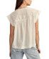 Women's Cotton Band-Sleeve Yoke Top