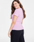 Фото #4 товара Women's Collared Short-Sleeve Sweater, Created for Macy's