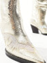 Simmi London Dakoa metallic western boot in gold