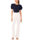 ფოტო #4 პროდუქტის Women's Puff Sleeve Short Sleeve Knit T-shirt