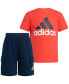 ფოტო #5 პროდუქტის Toddler & Little Boys 2-Pc. Logo Graphic T-Shirt & French Terry Cargo Shorts Set