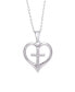 Фото #1 товара Macy's diamond Accent Silver-plated Cross in Heart Pendant Necklace
