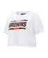 Фото #4 товара Women's White Cleveland Browns New Helmet Capsule Cropped T-shirt