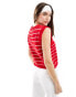 Фото #2 товара ASOS DESIGN knitted crew neck tank in red stripe