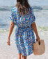 Фото #3 товара Women's Abstract Print Belted Mini Beach Dress