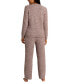 Фото #3 товара Women's Lounge and Sleepwear Set with Cozy Teddy Long Sleeve Top and Wide Leg Pants