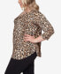 Plus Size Cheetah O-Ring Dew Drop Accent Top