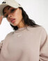 Nike Mini Swoosh extra oversized crop sweatshirt in taupe