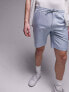 Фото #2 товара Topman elasticated waist linen short in blue