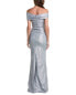 Фото #2 товара Teri Jon By Rickie Freeman Ruched Gown Women's Blue 8