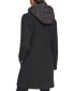 Women's Hooded Bibbed Mixed Media Coat