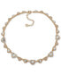 Фото #1 товара Anne Klein two-Tone Crystal Heart Motif Collar Necklace, 16" + 3" extender