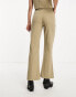 JDY front slit flare trouser in beige