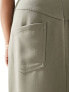 4th & Reckless Plus exclusive tailored column maxi skirt in olive