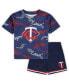 Toddler Boys and Girls Navy Minnesota Twins Field Ball T-shirt and Shorts Set Синий, 2T - фото #1