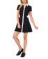 Women's Tab-Waist Fit & Flare Shirtdress Черный, 12 - фото #5