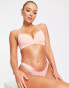 Фото #4 товара Dorina Fili nylon blend lightly padded plunge wireless bra with lace back detail in coral