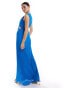 Фото #3 товара Style Cheat plisse maxi dress with cut out detail in cobalt