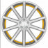 Фото #2 товара Колесный диск литой Corspeed Deville silver-brushed-surface / Undercut Color Trim gelb - DS5 9x20 ET35 - LK5/108 ML73.1