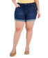Фото #1 товара Trendy Plus Size Mid-Rise Cuffed Denim Shorts