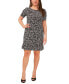 ფოტო #1 პროდუქტის Petite Puff-Sleeve Flounce-Hem Shift Dress