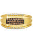 Фото #2 товара Men's Chocolate Diamond (3/8 ct. t.w.) & Nude Diamond (1/6 ct. t.w.) Cluster Ring in 14k Gold