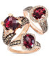 Raspberry Rhodolite® Garnet (3 ct. t.w.), Chocolate Diamonds® (1-1/5 ct. t.w.) and White Diamond Accent Ring in 14k Rose Gold (Also Available in 14K White Gold or 14K Gold)