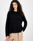 ფოტო #1 პროდუქტის Women's Ribbed Crewneck Sweater, Created for Macy's