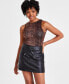 Women's Snake-Print Sleeveless Jersey Bodysuit, Created for Macy's