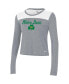 Фото #2 товара Women's White and Gray Notre Dame Fighting Irish Vault Cropped Long Sleeve T-shirt